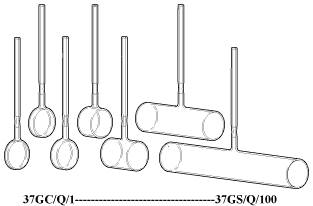 Cylindrical Cells, with Quartz to Pyrex graded seal(GS)